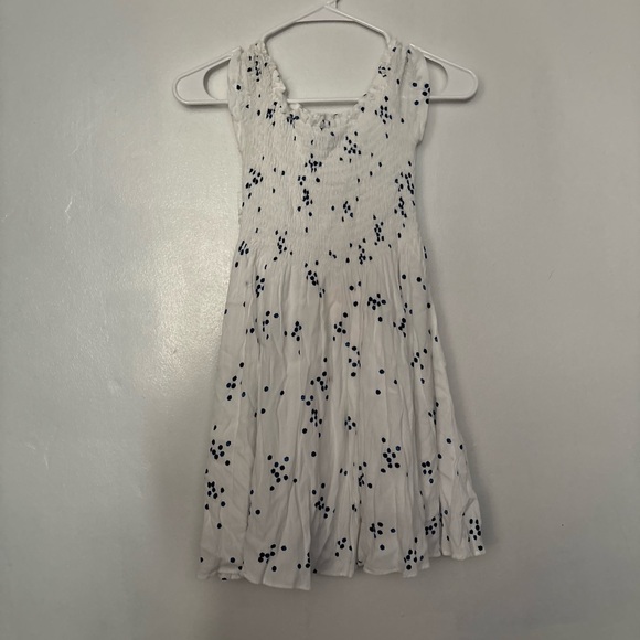 Lulu's White and Blue Printed Off-the-Shoulder Dress Polka Dot Sundress XS - Picture 4 of 8